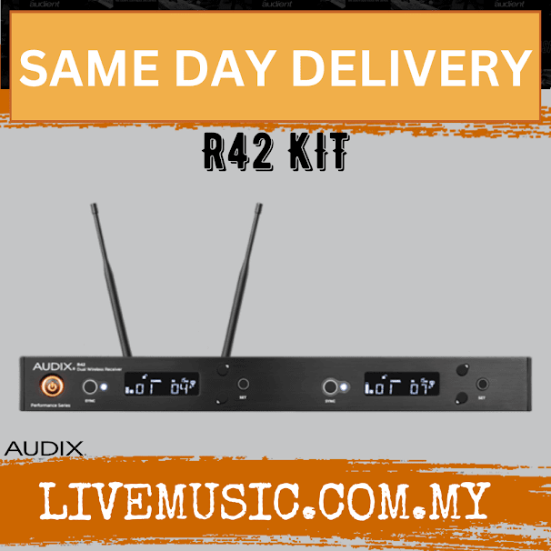 Audix R42Kit-A Performance Series Dual-Channel UHF Diversity Receiver Microphones ( R42-Kit/R42 Kit)