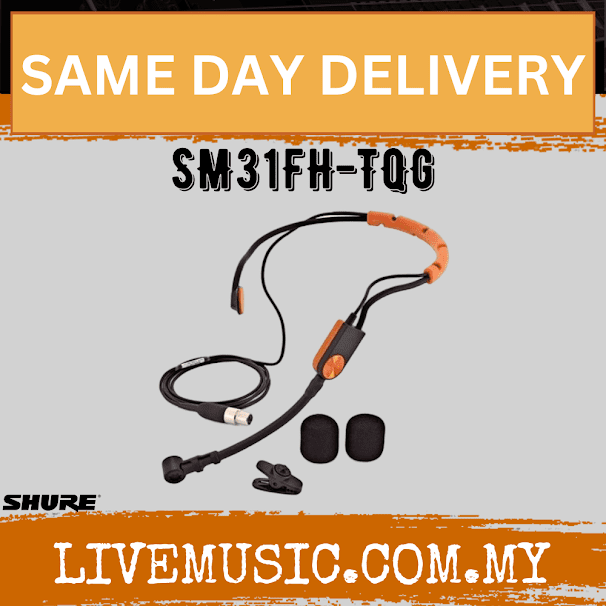 Shure SM31FH-TQG Fitness Headset Microphone With JTS MA500 Phantom Power Adapter ( SM31FHTQG / SM31FH TQG )