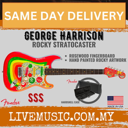 Fender George Harrison Rocky Stratocaster w/RW FB - Hand Painted Rocky Artwork Over Sonic Blue
