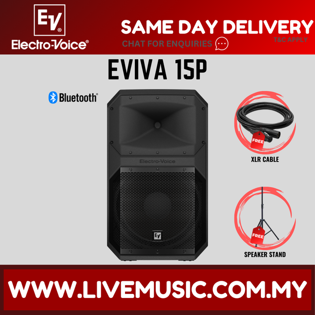 EV Electro-Voice EVIVA 15P Portable Powered Loudspeaker, Each/Pair - (15-P/15 P)
