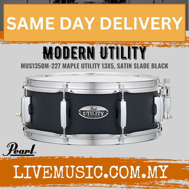 Pearl MUS1350M/227 13x5 Modern Utility Maple Snare Drum - Satin Black