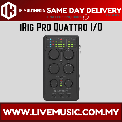 IK Multimedia iRig Pro Quattro I/O Portable 4x2 Audio and MIDI Interface/Mixer