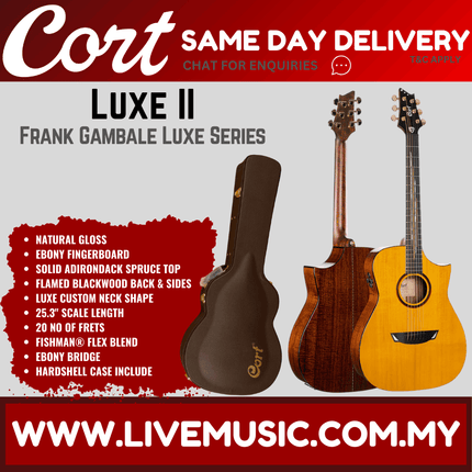 Cort Luxe II-NAT Concert Acoustic Electric Guitar with Gig Bag - ( LUXEIINAT / LUXE II NAT )