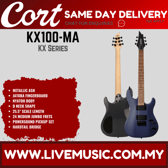 Cort KX100 Electric Guitar Jatoba Fretboard with Bag - Metallic Ash ( KX-100 / KX 100 )