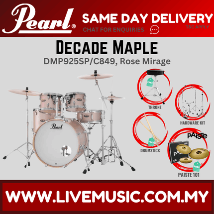 Pearl Decade Maple DMP925SP/C 5-Piece Drum Set with Paiste 101 Cymbals Set and Hardware