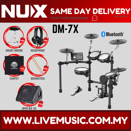 NUX DM-7X 5 Piece Full Mesh Digital Electronic Drum Set Head By Remo (DM7X/DM7/DM 7X)