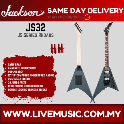 Jackson JS32 Rhoads - JS Series Electric Guitar Amaranth Fretboard - Satin Gray(JS-32/JS 32)