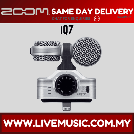 Zoom IQ7 Rotating Mid Side Stereo Capsule Mic Microphone Lightning Connector For IOS (IQ 7/IQ-7)