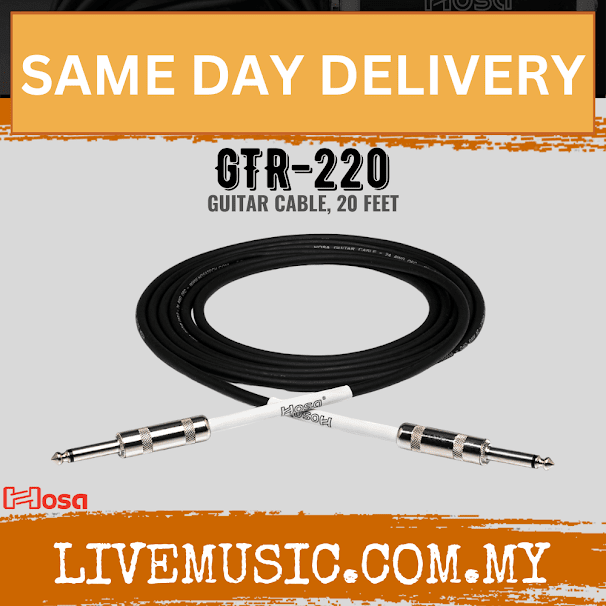 Hosa GTR-220 Guitar Cable, Straight to Same, 20ft (GTR220/GTR 220)