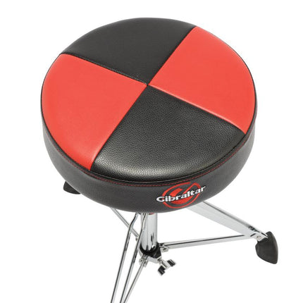 Gibraltar 9608RQPRB Professional Double Braced Drum Throne, Red Black Quarter Panel Seat (9608-RQPRB/9608 RQPRB)