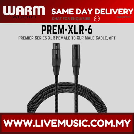 Warm Audio Premier Series XLR Female to XLR Male Cable, 6ft — ( PREM-XLR-6 PREMXLR6 )