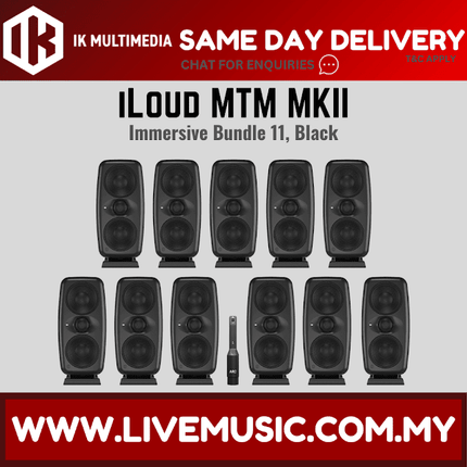 IK Multimedia iLoud MTM MKII Powered Studio Monitor Immersive Bundle, Black