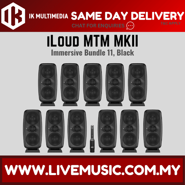 IK Multimedia iLoud MTM MKII Powered Studio Monitor Immersive Bundle, Black