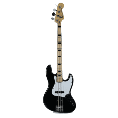 Fender Artist Geddy Lee Jazz Bass Guitar, Maple Fretboard 3-Ply White Pickguard with Gig Bag - Black