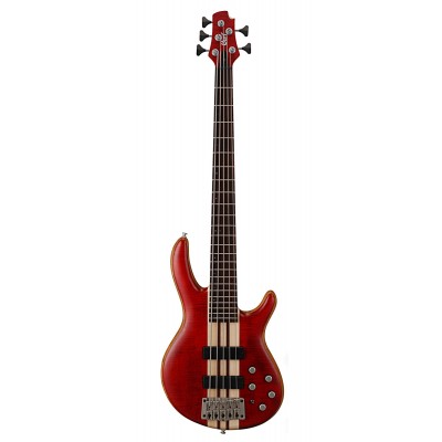 Cort A5 Plus FMMH 5-String Bass Guitar Rosewood Fretboard with Bag - Open Pore Black Cherry (A-5/A 5)