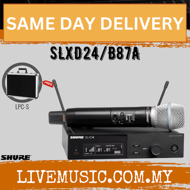 Shure SLXD24/B87A Wireless System with Beta 87A Handheld Transmitter ( SLXD SLXD24-B87A / SLXD24B87A )