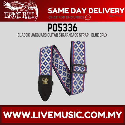 Ernie Ball 5336 Jacquard Guitar Strap, Blue Crux