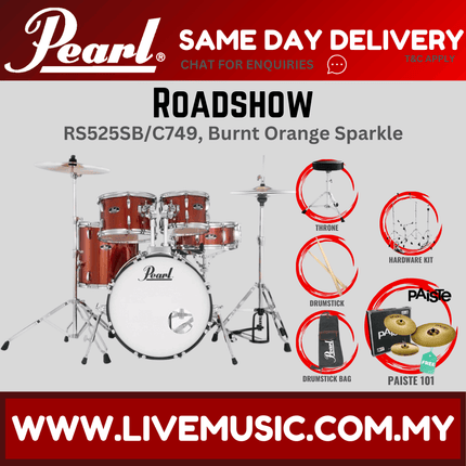 Pearl Roadshow RS525SB/C Drum Set with Paiste 101 Brass Cymbal set, Drum Throne