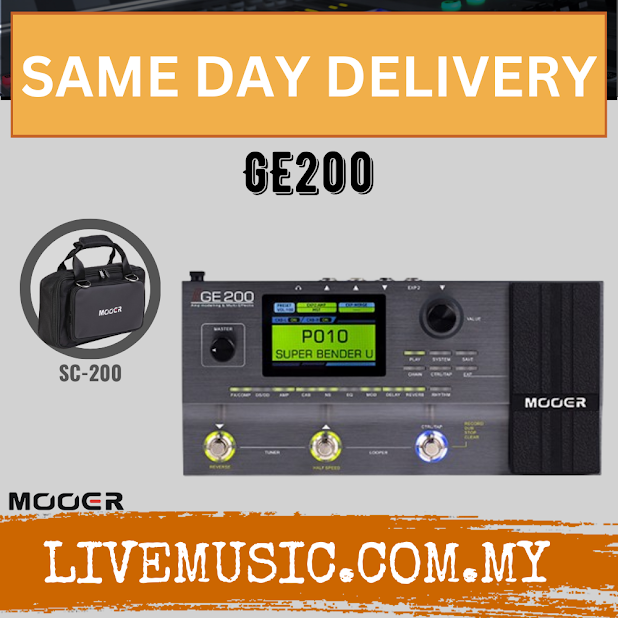 Mooer GE200 Multi Effects Pedal with SC-200 Soft Carry Case ( GE-200 / GE 200 / SC200 )