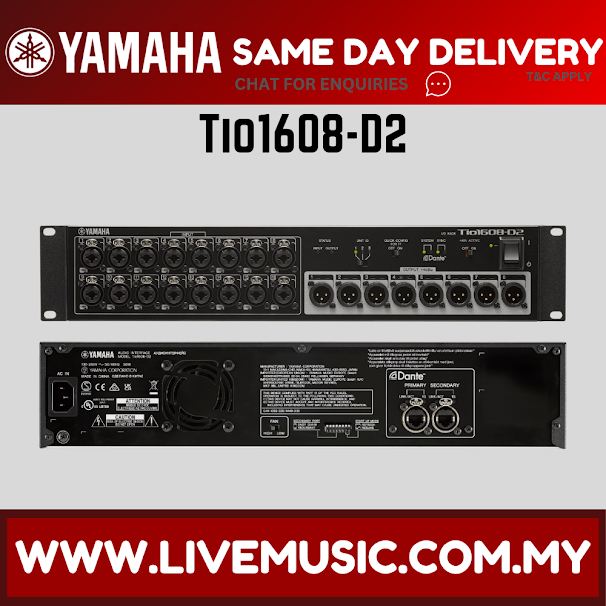 Yamaha Tio1608-D2 16-in/8-out Digital Stage Box with Dante (Tio1608 D2 Tio1608D2) Replacing Tio1608D