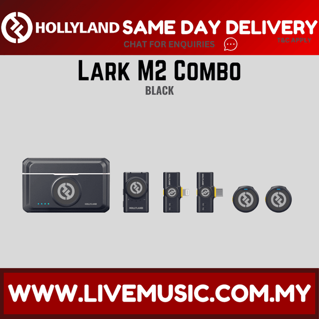 Hollyland Lark M2 Combo Wireless Microphone System  ( M 2 / M-2 / M2COMBO ) - White