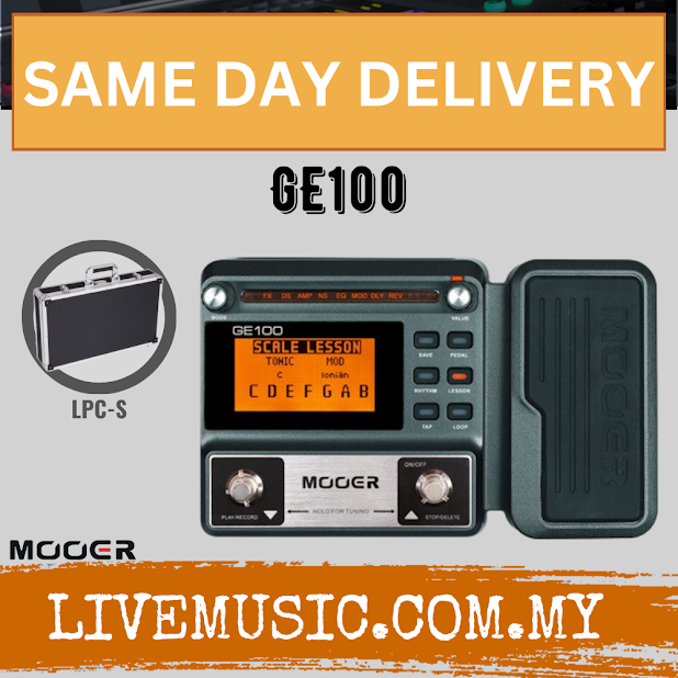 Mooer GE100 Guitar Multi-Effects Pedal With LPC-S Hard Case ( GE-100 / GE 100 / LPC-S )