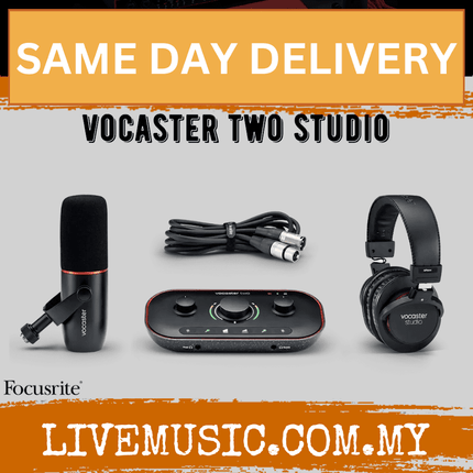 Focusrite Vocaster Two USB-C Studio Podcasting Audio Interface Bundle