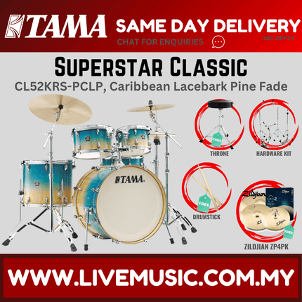Tama Superstar Classic CL52KRS 5-Piece With Zildjian ZP4PK Cymbal Set - ( CL-52KRS )