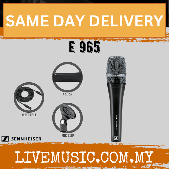 Sennheiser E 965 Handheld Condenser Microphone with FREE Mic Cable (E965/E-965)