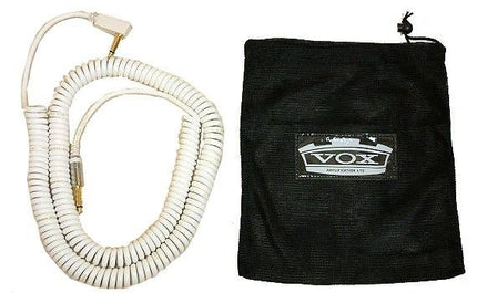 Vox VCC90WH VCC Vintage Straight to Right Angle Coiled Cable - White (VCC 90/VCC-90)