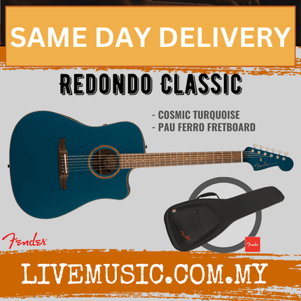 Fender California Redondo Classic Slope-Shouldered Acoustic Guitar with Bag - Cosmic Turquoise