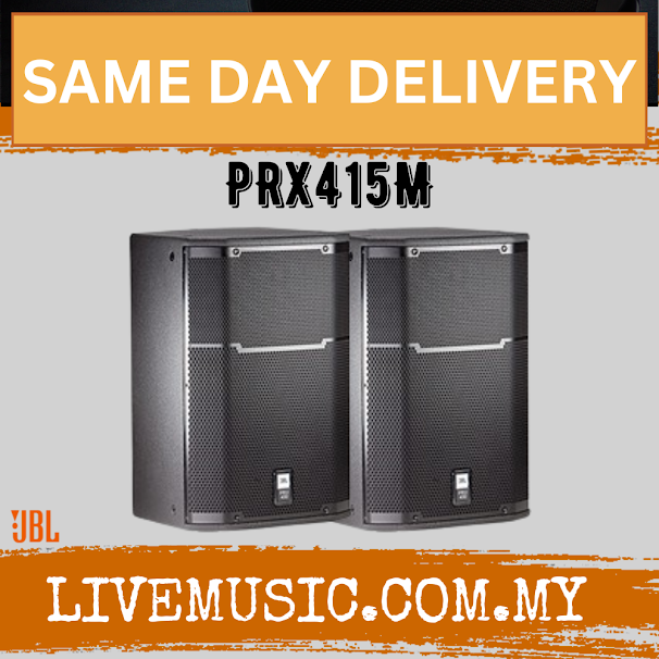 JBL PRX415M 1200W 15 inch Passive Speaker - Black - Pair ( PRX-415M / PRX 415M )