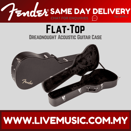 Fender Flat-Top Dreadnought Acoustic Guitar Case, Black