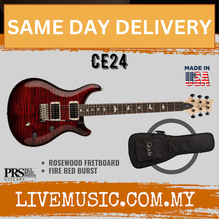 PRS CE24 Electric Guitar with Bag - Fire Red Burst (CE-24)