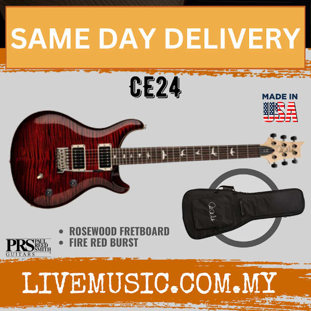 PRS CE24 Electric Guitar with Bag - Fire Red Burst (CE-24)
