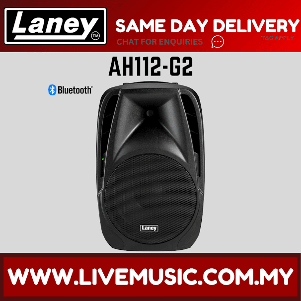 Laney AH112-G2 Audiohub Venue 2-Way Active Speaker System w/Speaker Stand And Mic Cable, Each / Pair (AH112G2/AH 112 G2)