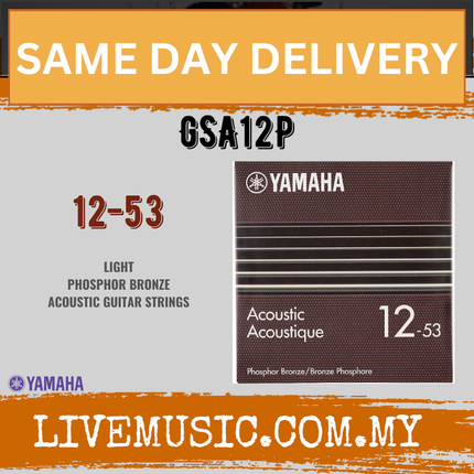 Yamaha GSA12P 6-String Phosphor Bronze Acoustic Guitar Strings (12-53) ( GSA-12P GSA 12P )
