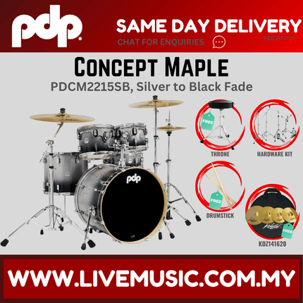 PDP by DW CM5 Concept Maple Shell Pack - 5-piece With KDZ141620 Cymbal Set ( PDCM2215 )