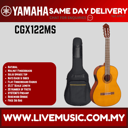 Yamaha CGX122MS Solid Spruce Top Classical Acoustic Electric Guitar (CGX-122MS CGX 122MS)