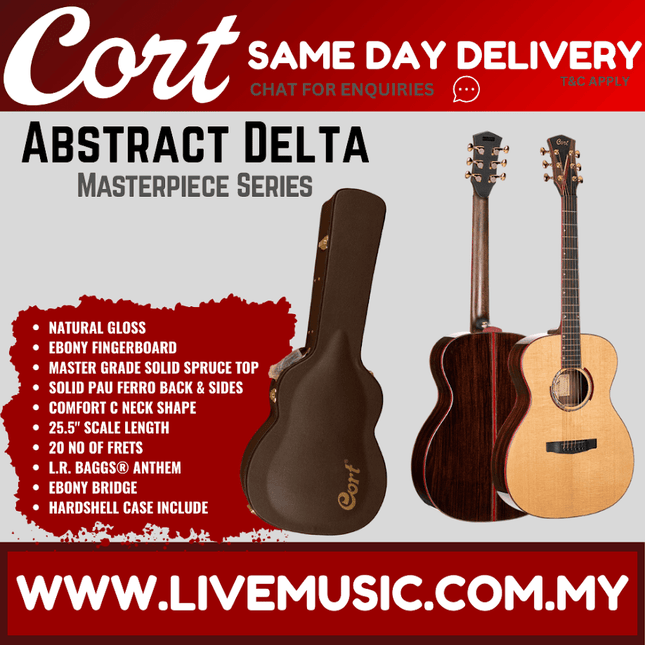 Cort Abstract Delta Acoustic-Electric Guitar- Natural