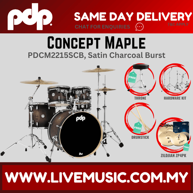 PDP by DW CM5 Concept Maple Shell Pack - 5-piece With ZP4PK Cymbals ( PDCM2215 )
