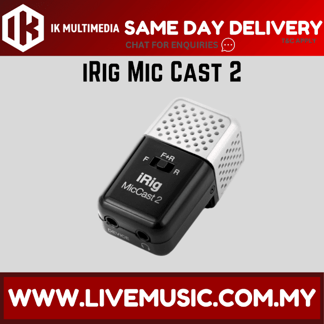 IK Multimedia iRig Mic Cast 2 Voice Recording Microphone