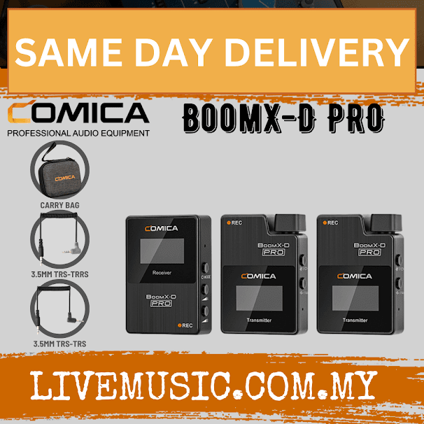 Comica Audio BoomX-D PRO D2 Ultracompact 2-Person Digital Wireless Microphone System/Recorder - Black/White (BoomXDPRO)