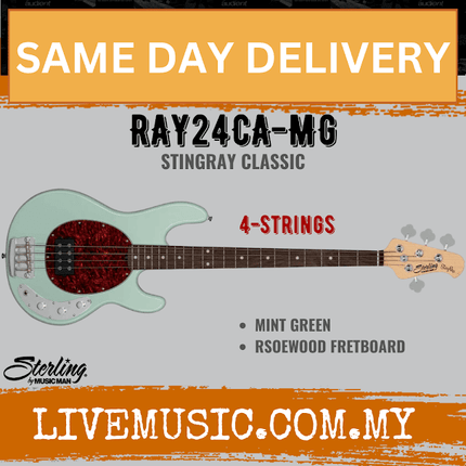 Sterling by Music Man RAY24CA StingRay Classic 4-String Electric Bass Guitar - Mint Green (RAY-24CA/RAY 24CA)