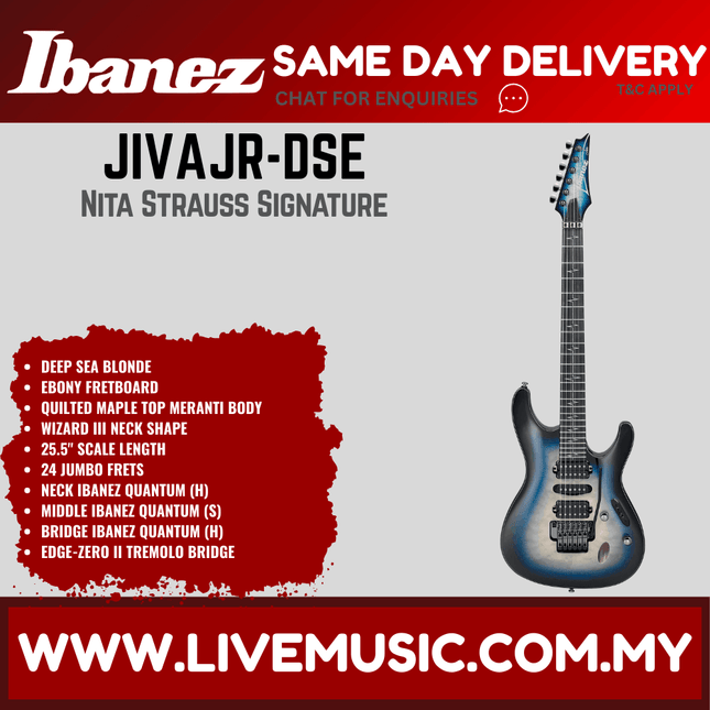 Ibanez JIVAJR-DSE Nita Strauss Signature Electric Guitar, Deep Sea Blonde ( JIVAJRDSE / JIVAJR DSE )