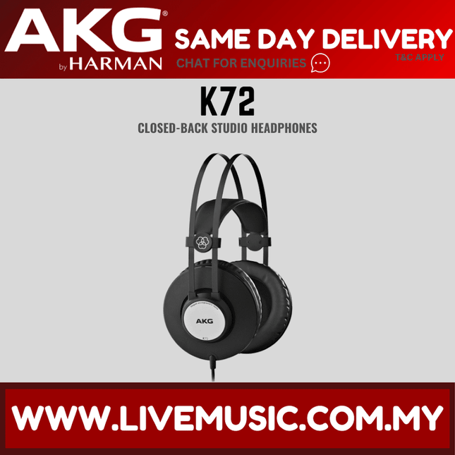 AKG K72 Closed-back Stereo Headphones (K-72 / K 72)