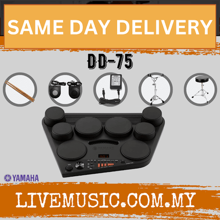Yamaha DD-75 Portable Digital Drums with S2E And Drum Throne And Accessories ( DD75 / DD 75 )