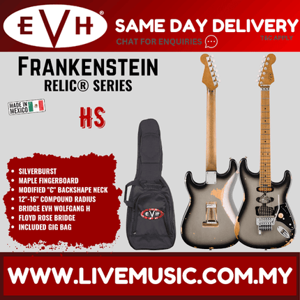 EVH Frankenstein Series Relic Electric Guitar - Silverburst/Vintage Sunburst/Blueburst