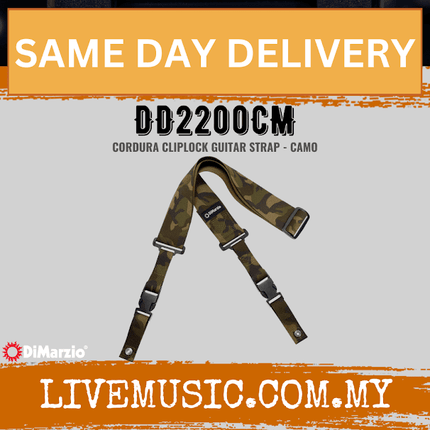 DiMarzio DD2200 Cordura Cliplock Guitar Strap - Camo (DD2200 CM/DD2200-CM)