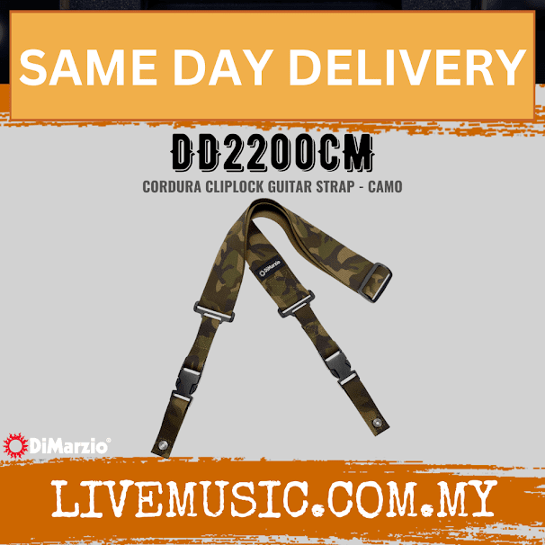 DiMarzio DD2200 Cordura Cliplock Guitar Strap - Camo (DD2200 CM/DD2200-CM)